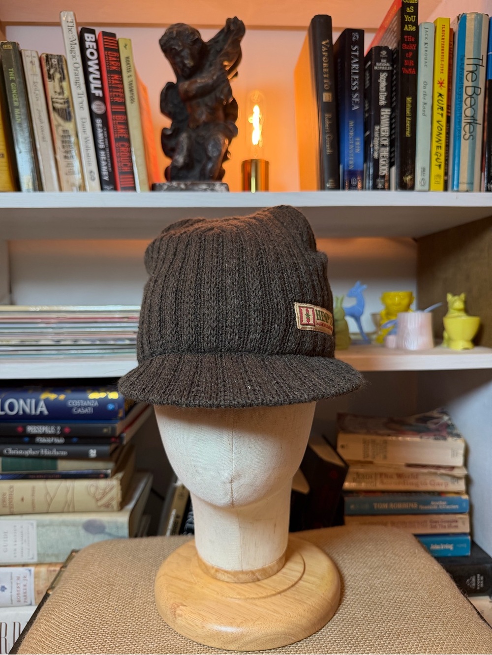 Hempy’s Brown Knit Visor Beanie - Ribbed Winter Cap